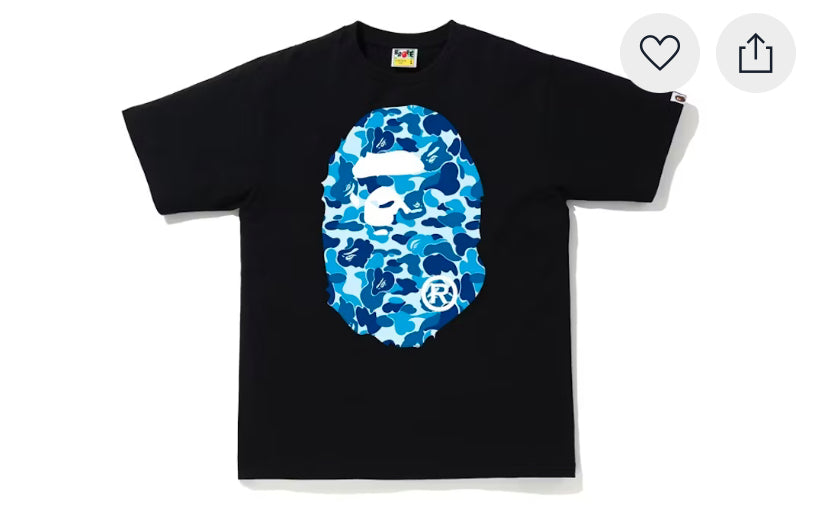 BAPE ABC Camo Big Ape Head Tee Black