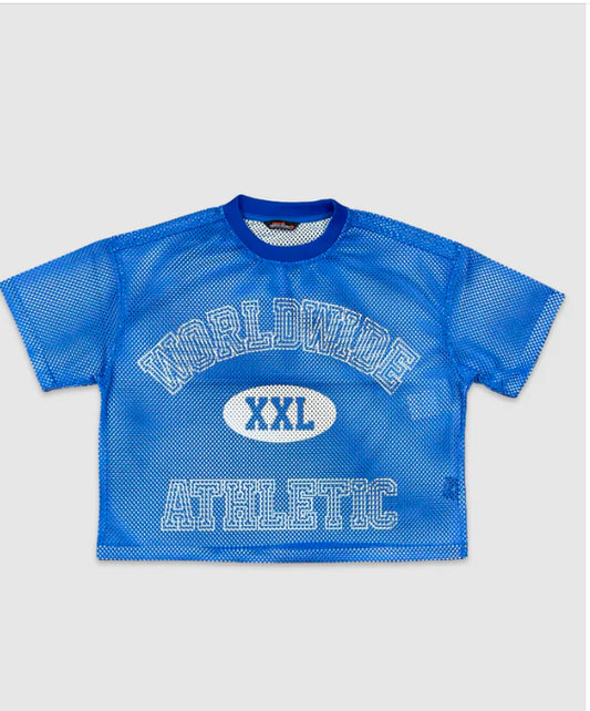 OVERSIZE MESH ATHLETIC CROP TOP
